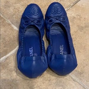 Chanel ballet flats, size 8 blue